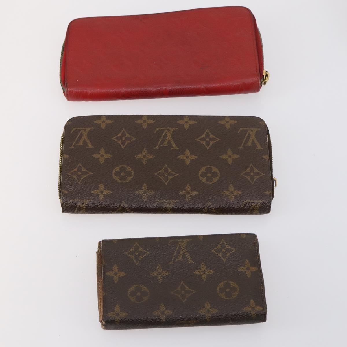 LOUIS VUITTON Monogram Empreinte Wallet 10 Set Red LV Auth CB123