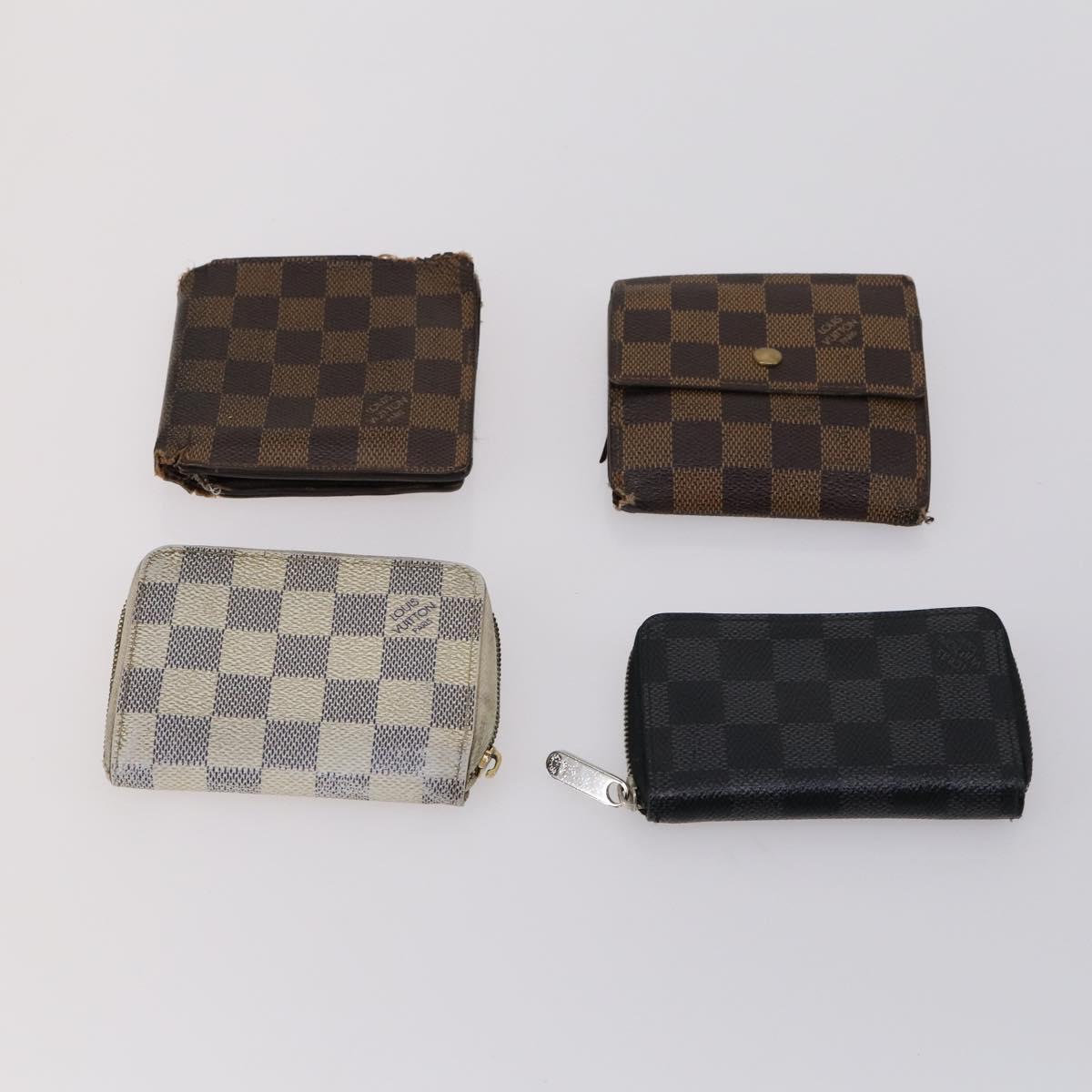 LOUIS VUITTON Damier Ebene Azur Graphite Wallet 10 Set LV Auth CB128