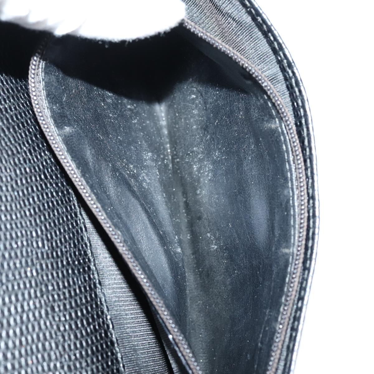 Salvatore Ferragamo Gancini Wallet Leather Canvas 10 Set Black Silver Auth CB133