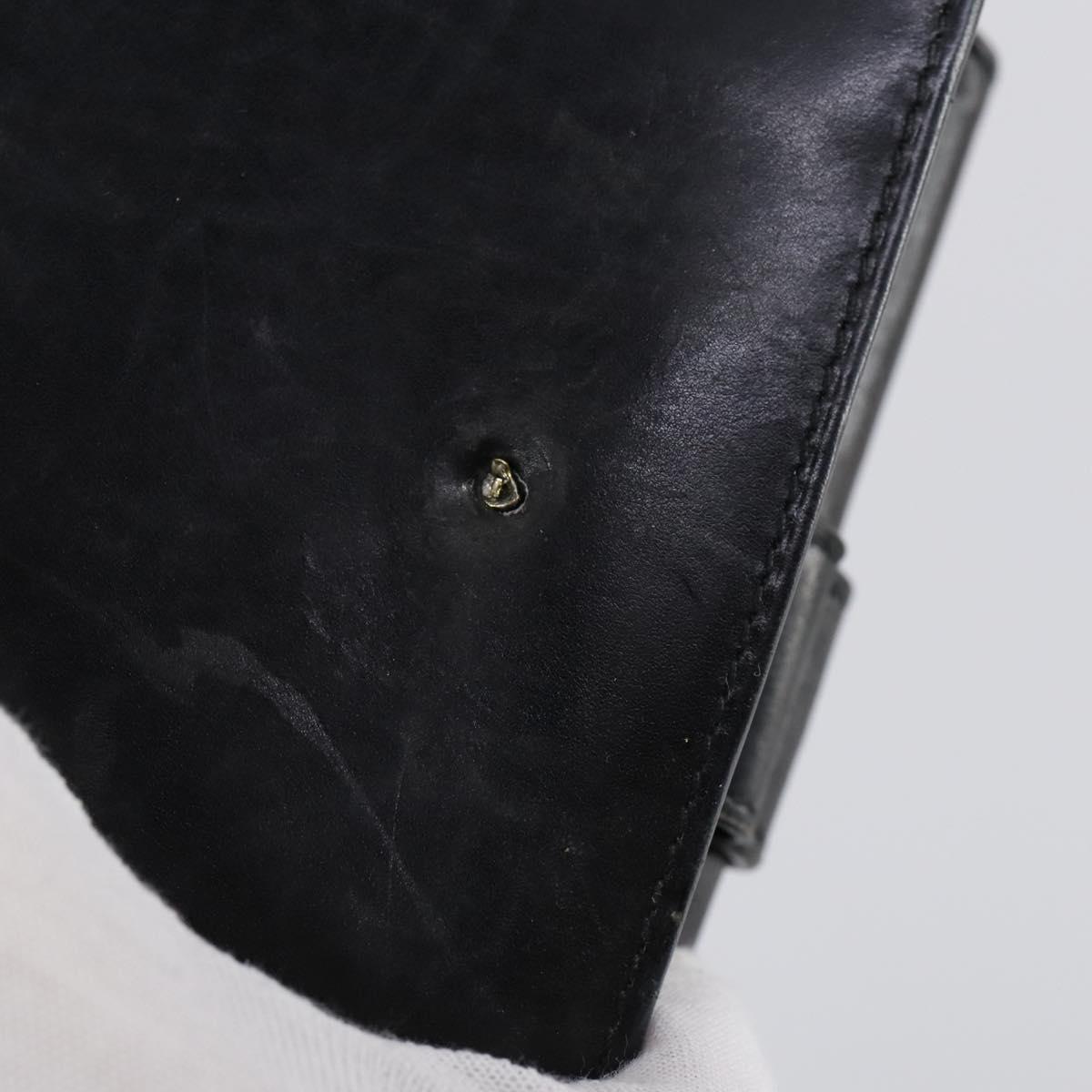 Salvatore Ferragamo Gancini Wallet Leather Canvas 10 Set Black Silver Auth CB133