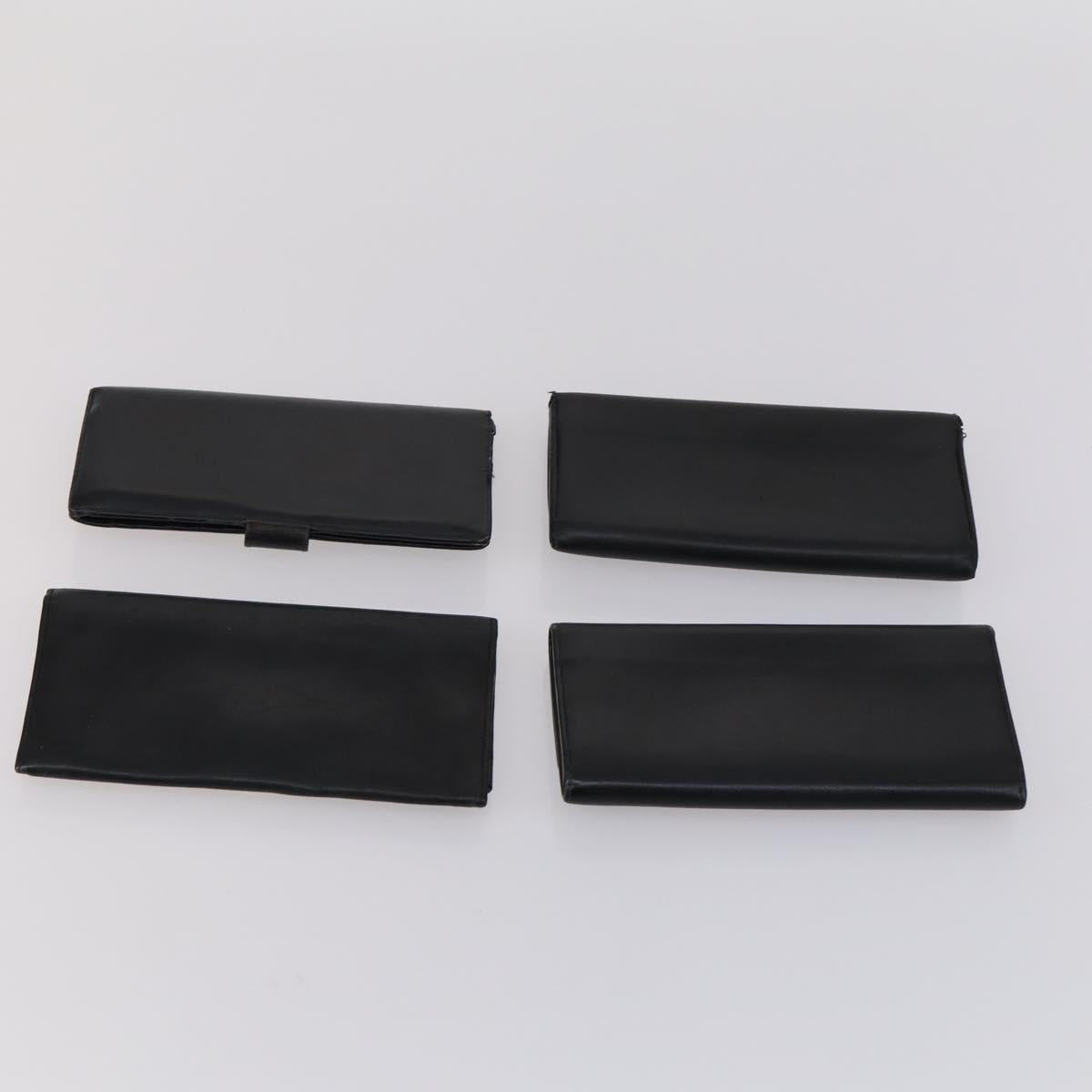 Salvatore Ferragamo Gancini Wallet Leather Canvas 10 Set Black Silver Auth CB133