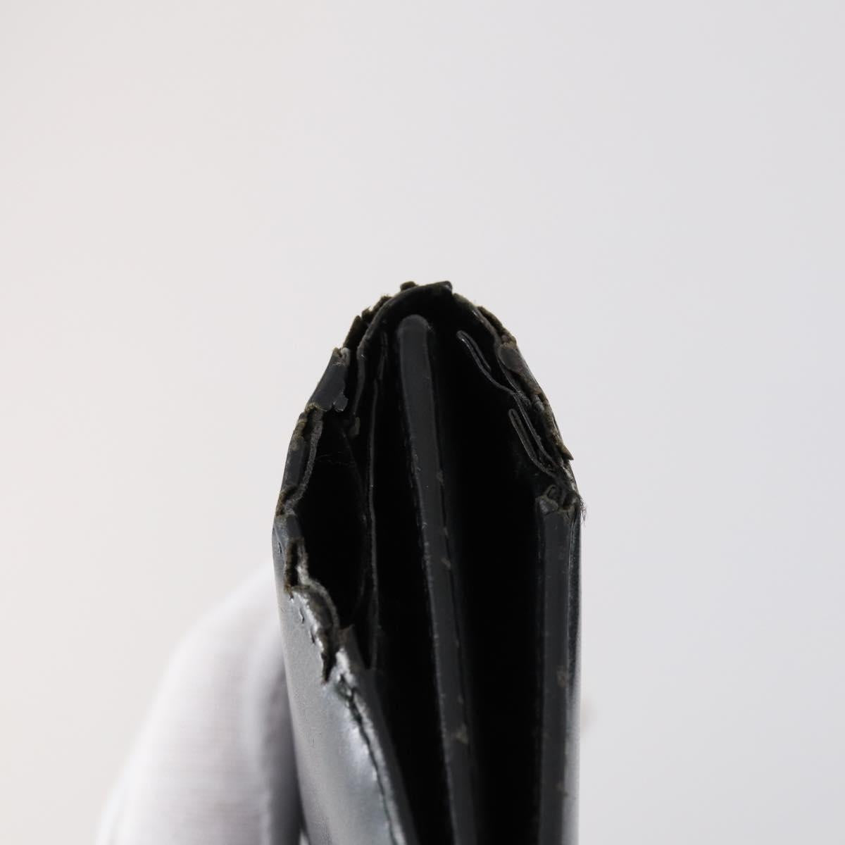 Salvatore Ferragamo Gancini Wallet Leather Canvas 10 Set Black Silver Auth CB133