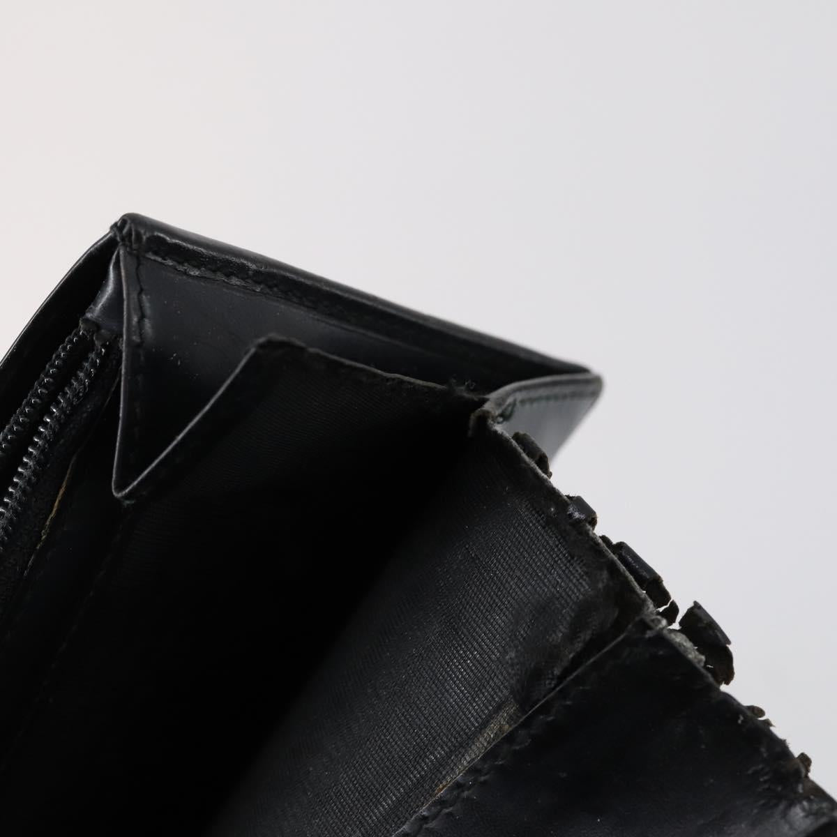 Salvatore Ferragamo Gancini Wallet Leather Canvas 10 Set Black Silver Auth CB133