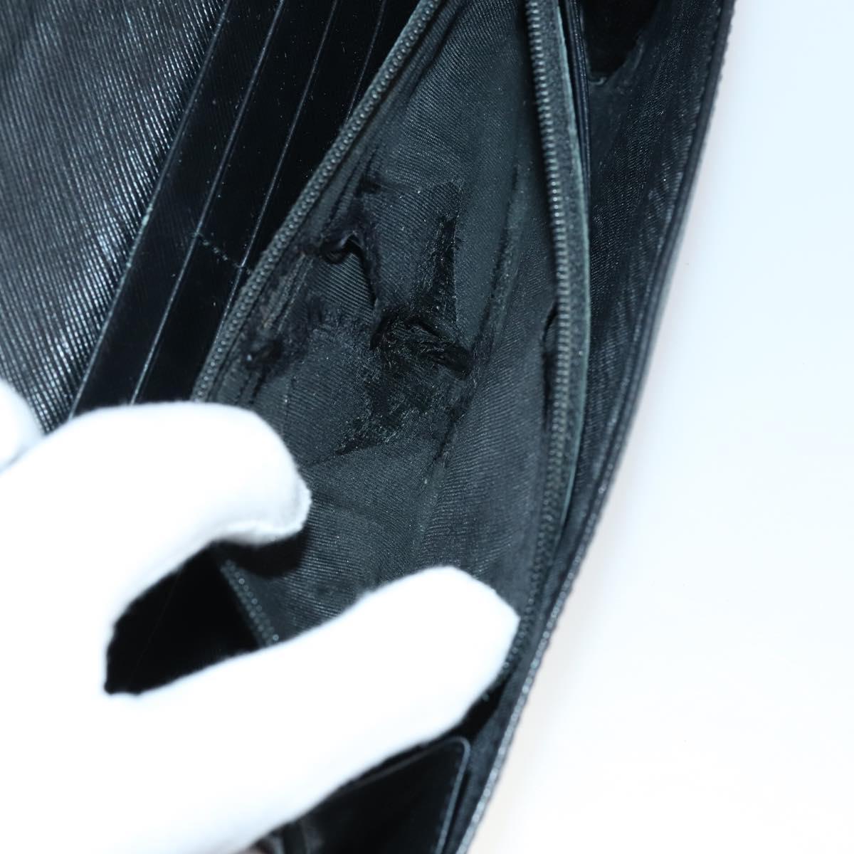 Salvatore Ferragamo Gancini Wallet Leather Canvas 10 Set Black Silver Auth CB133