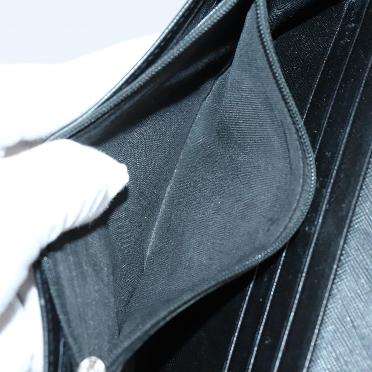 Salvatore Ferragamo Gancini Wallet Leather Canvas 10 Set Black Silver Auth CB133