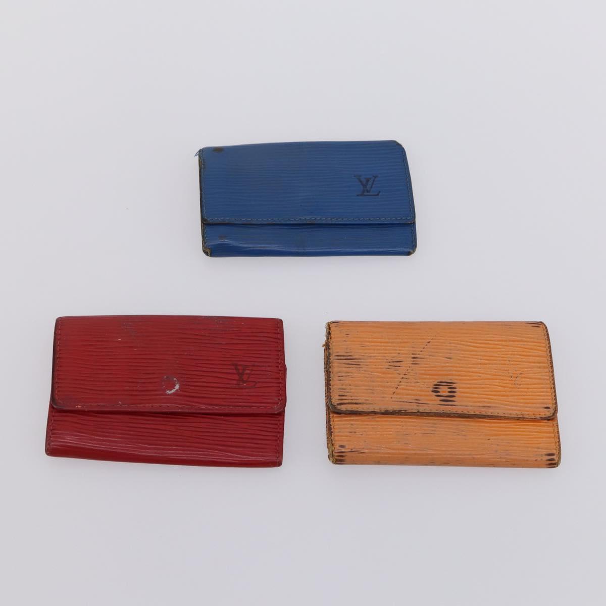 LOUIS VUITTON Monogram epi Key Case 10 Set Red Black LV Auth CB137