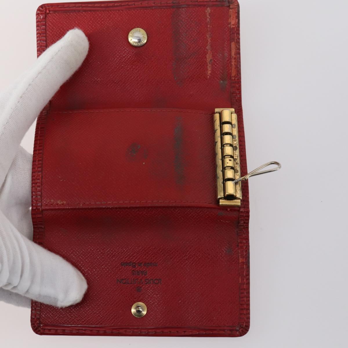 LOUIS VUITTON Monogram epi Key Case 10 Set Red Black LV Auth CB137