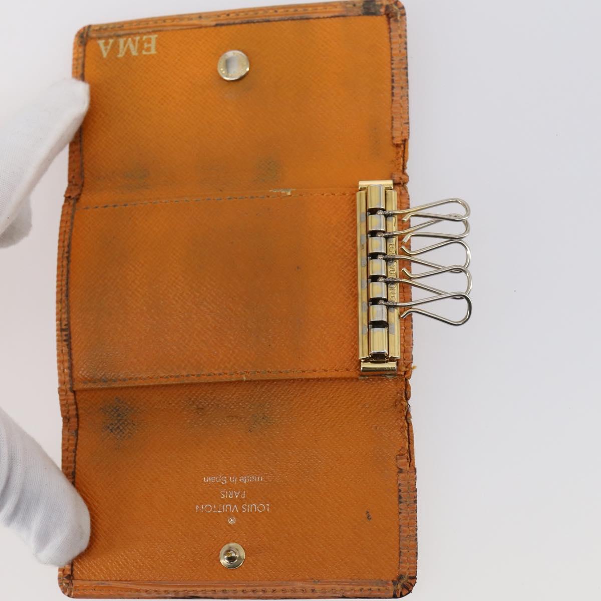 LOUIS VUITTON Monogram epi Key Case 10 Set Red Black LV Auth CB137