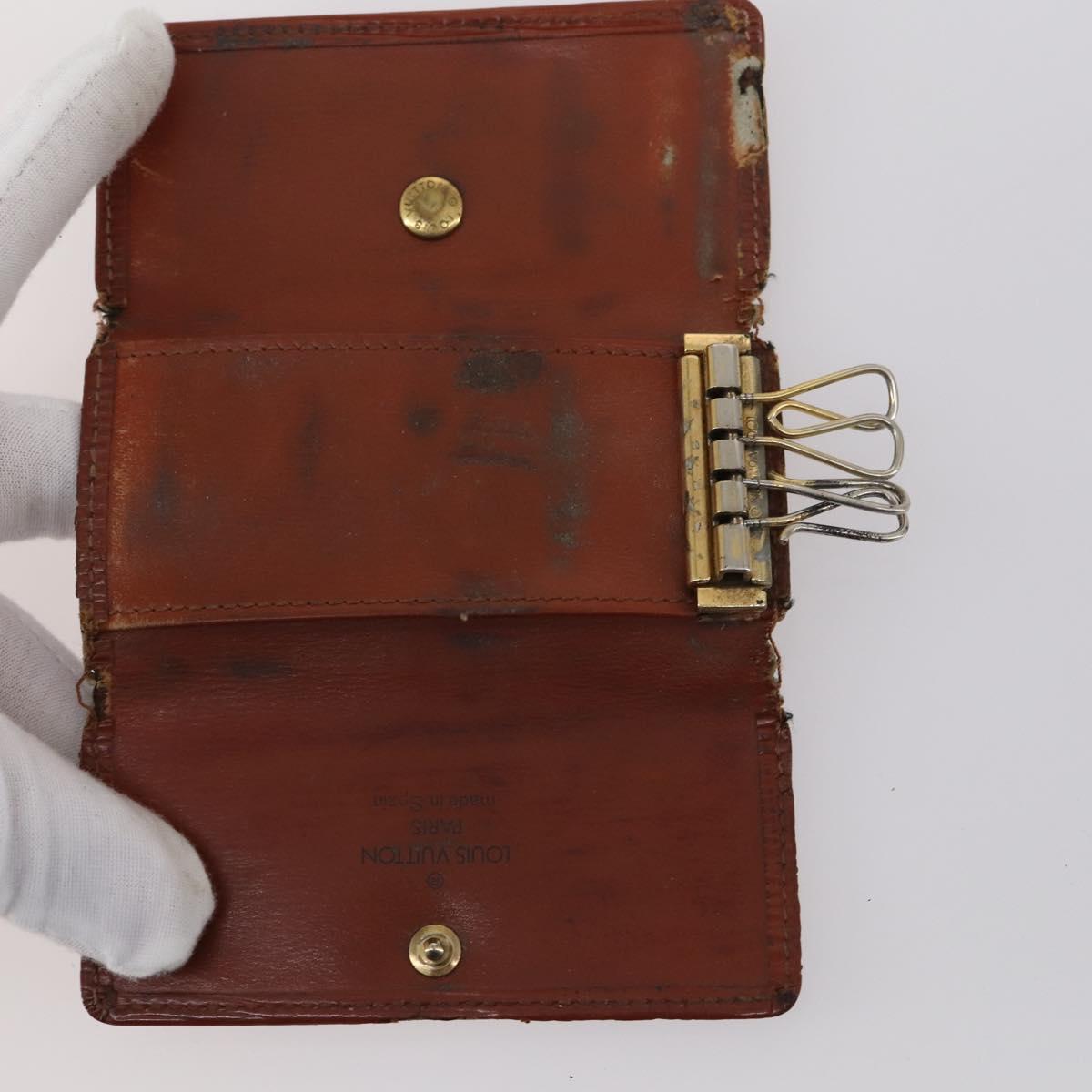 LOUIS VUITTON Monogram epi Key Case 10 Set Red Black LV Auth CB137