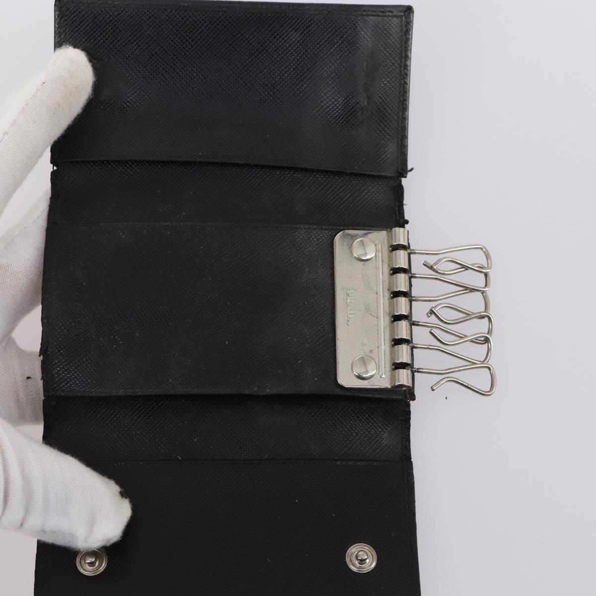 PRADA Key Case Saffiano Nylon 10 Set Pink Black blue Auth CB139