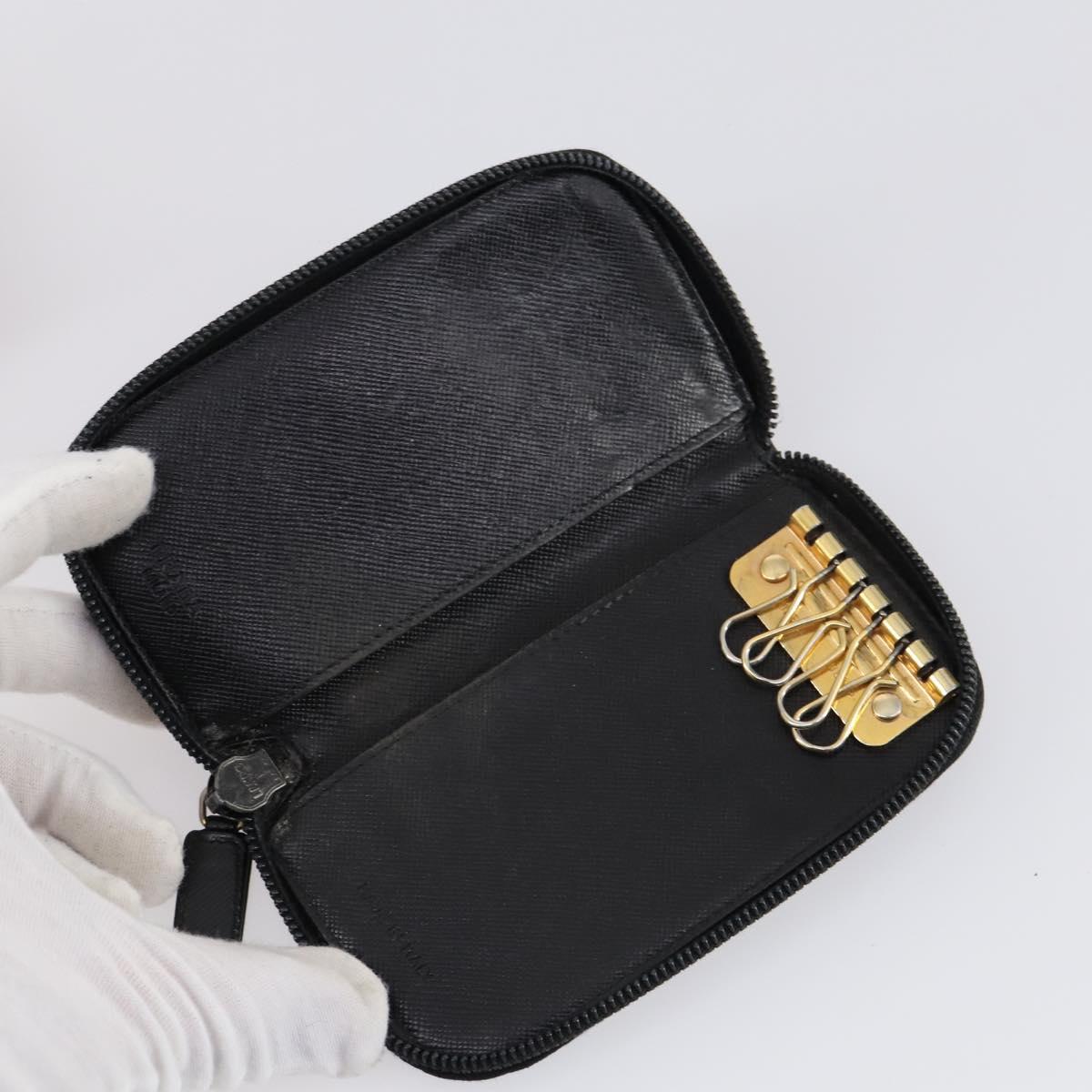 PRADA Key Case Saffiano Nylon 10 Set Pink Black blue Auth CB139