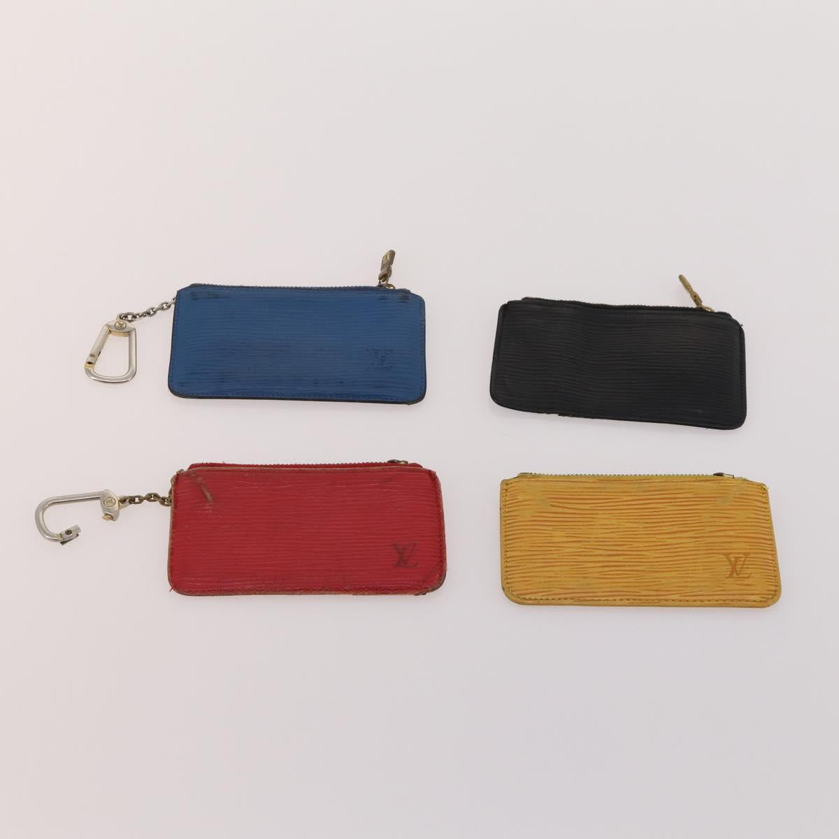 LOUIS VUITTON Epi Wallet 10 Set Black Red blue LV Auth CB154