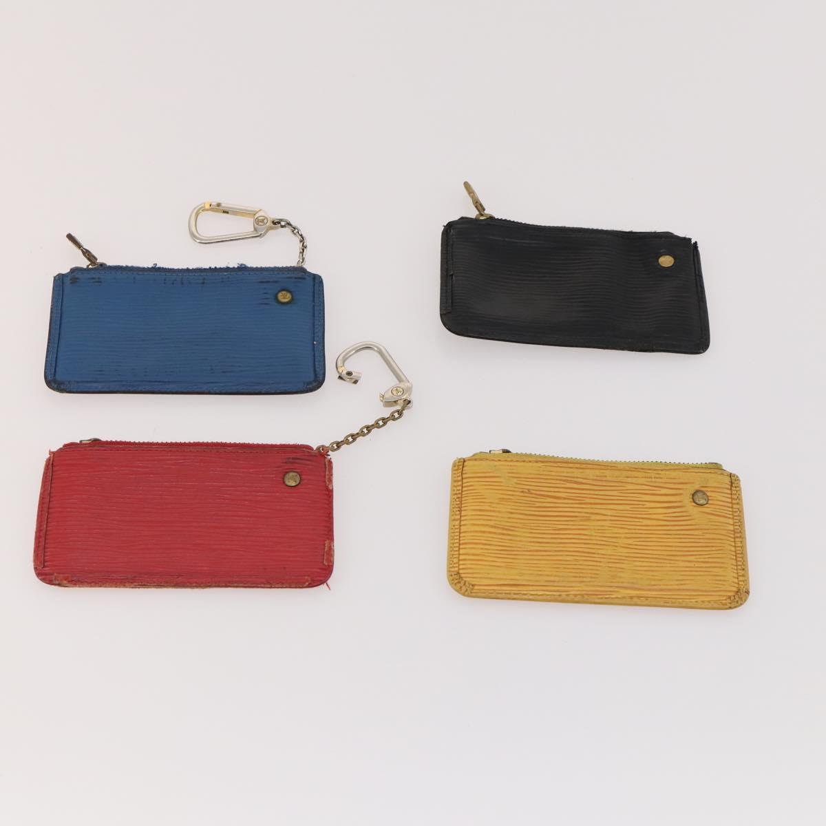 LOUIS VUITTON Epi Wallet 10 Set Black Red blue LV Auth CB154