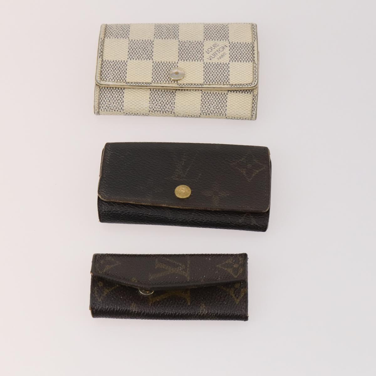 LOUIS VUITTON Monogram Damier Azur Graphite Key Case 10 Set LV Auth CB164