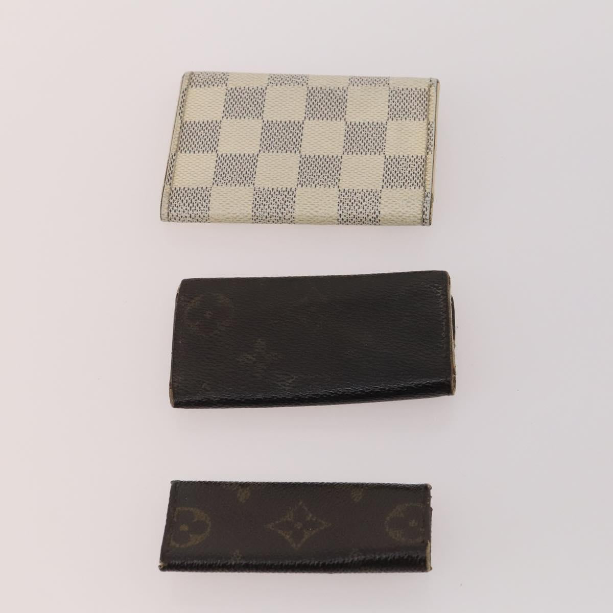 LOUIS VUITTON Monogram Damier Azur Graphite Key Case 10 Set LV Auth CB164
