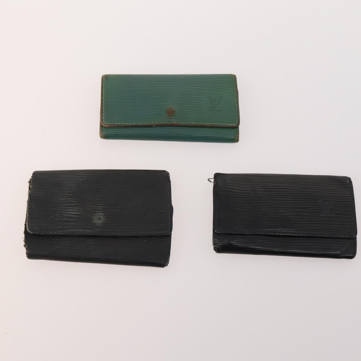 LOUIS VUITTON Epi Key Case 10 Set Blue Black Red LV Auth CB166