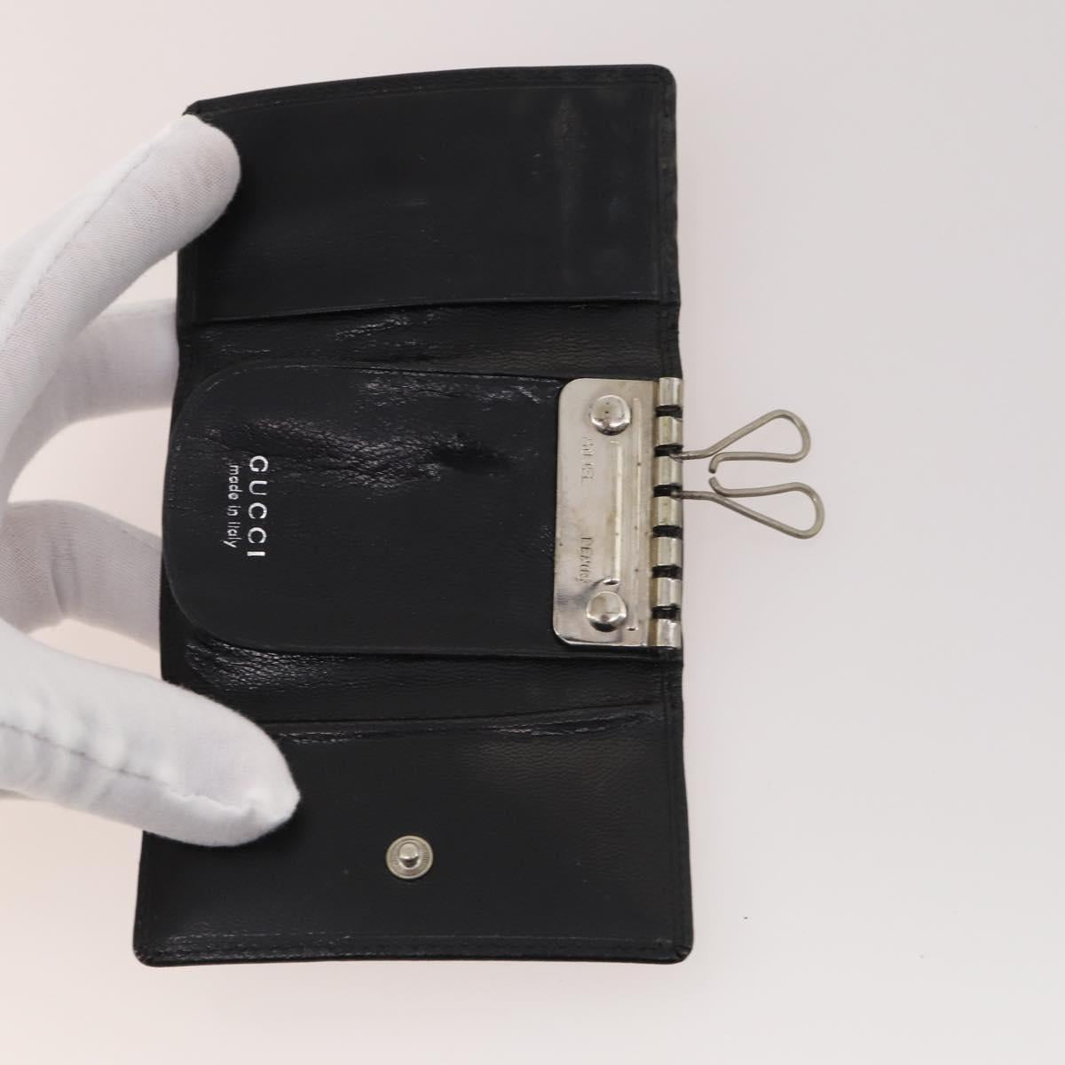 GUCCI GG Canvas Guccissima Key Case Leather 10 Set Beige Black white Auth CB167
