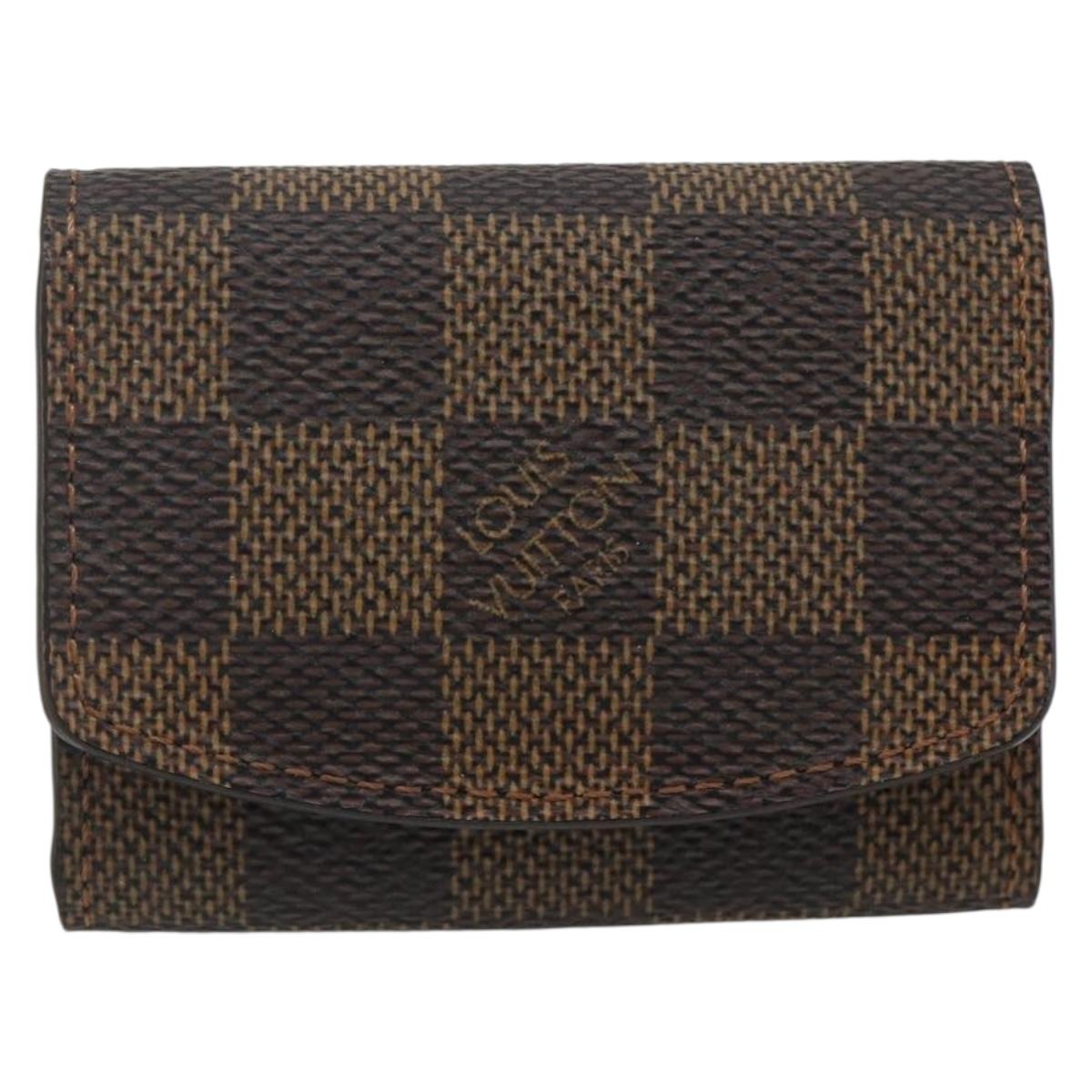 LOUIS VUITTON Damier Ebene Taiga Cuff Case 3 Set LV Auth CB169