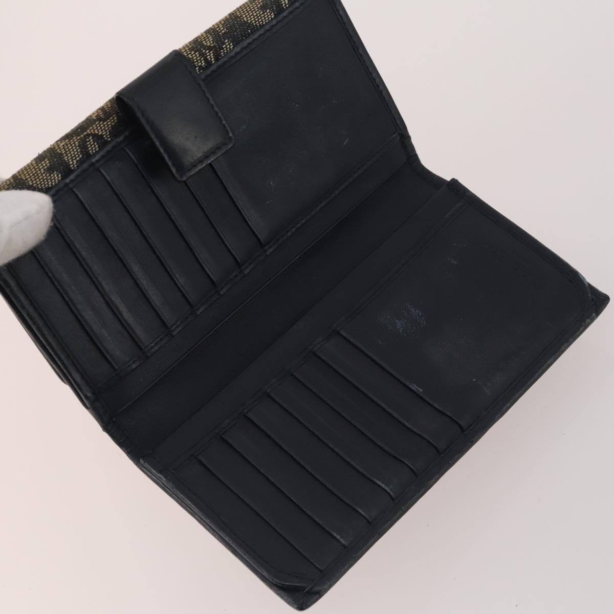 Christian Dior Trotter Canvas Wallet Leather 10 Set Beige Black pink Auth CB175
