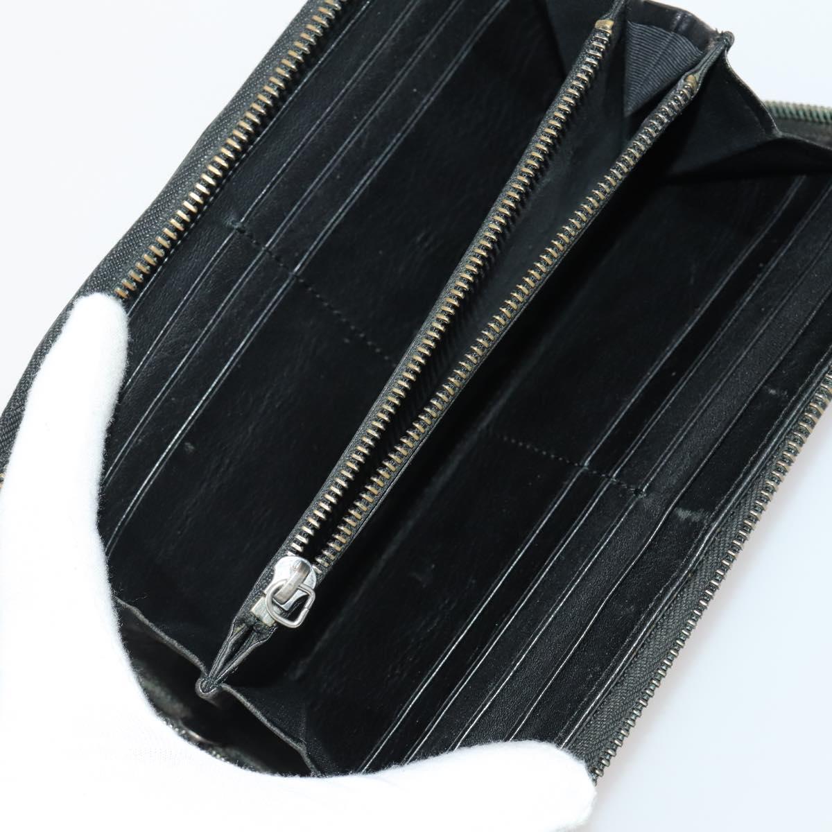 BURBERRY Nova Check Wallet Canvas Leather 10 Set Black Beige Auth CB179