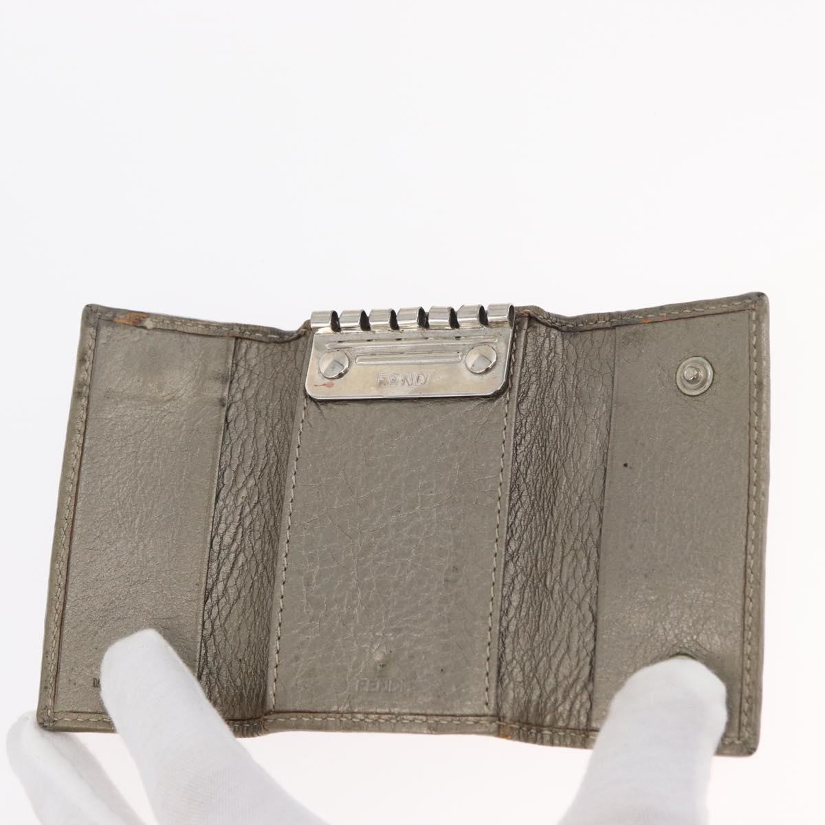 FENDI Zucca Canvas Key Case 10 Set Black Brown Auth CB182