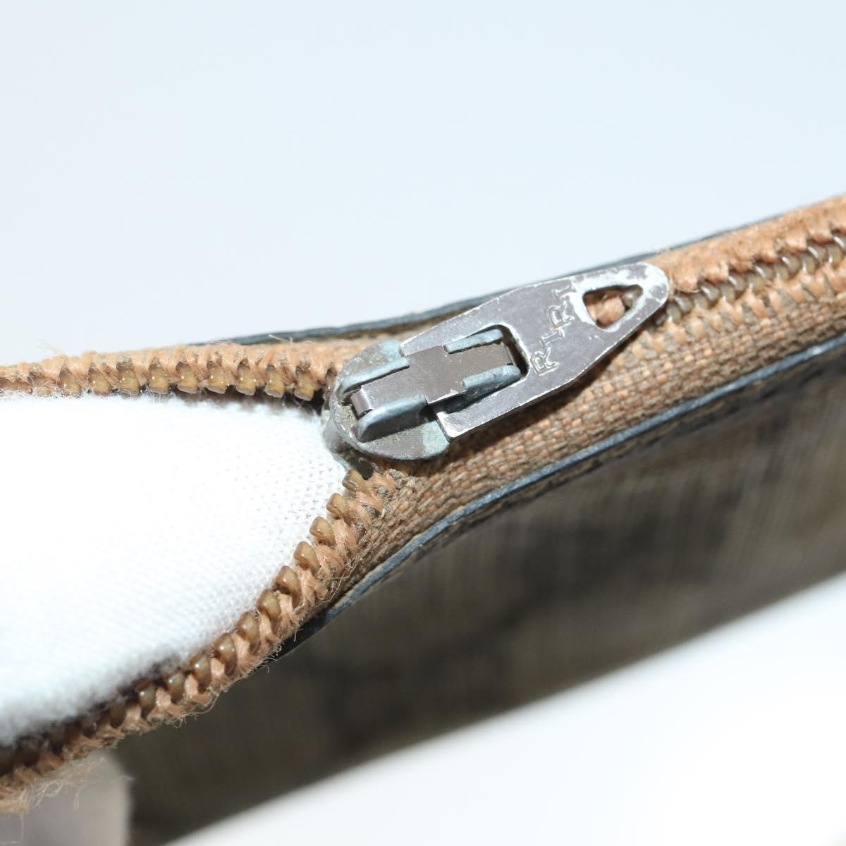GUCCI GG Canvas Micro GG Guccissima Wallet Leather 10 Set Beige Black Auth CB188