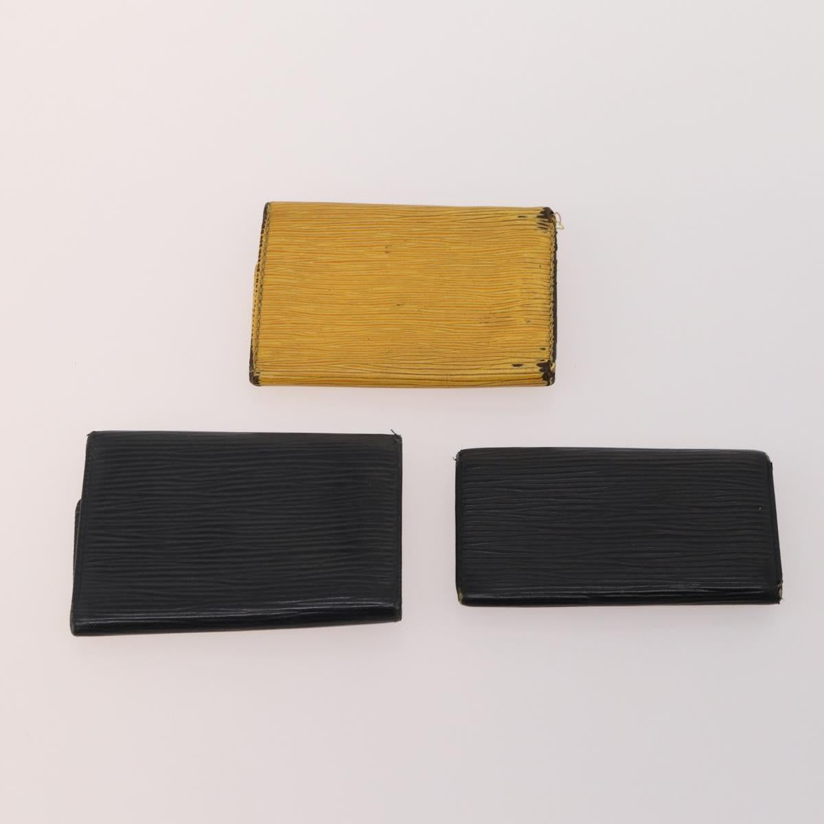 LOUIS VUITTON Epi Key Case 10 Set Black Yellow blue LV Auth CB191