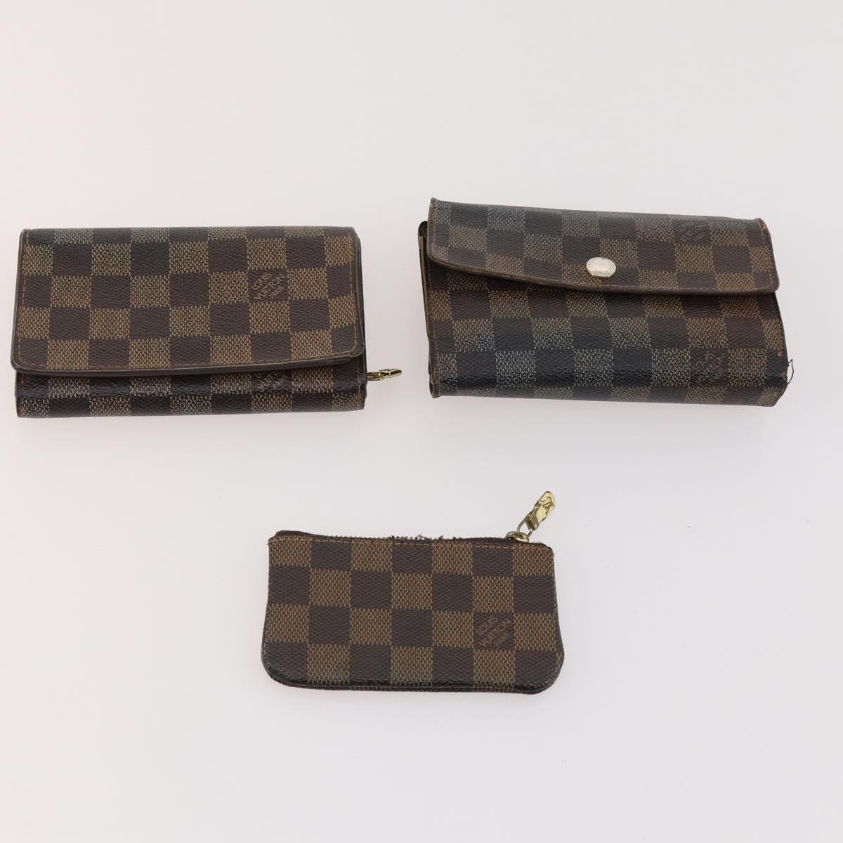 LOUIS VUITTON Damier Ebene Wallet 10 Set LV Auth CB202