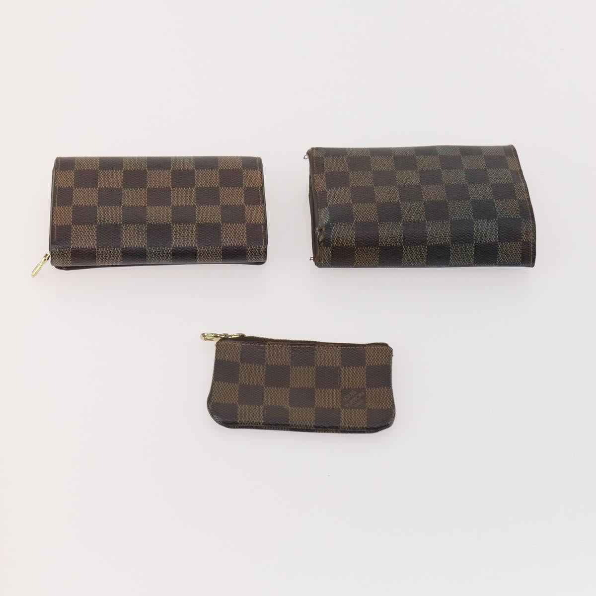 LOUIS VUITTON Damier Ebene Wallet 10 Set LV Auth CB202
