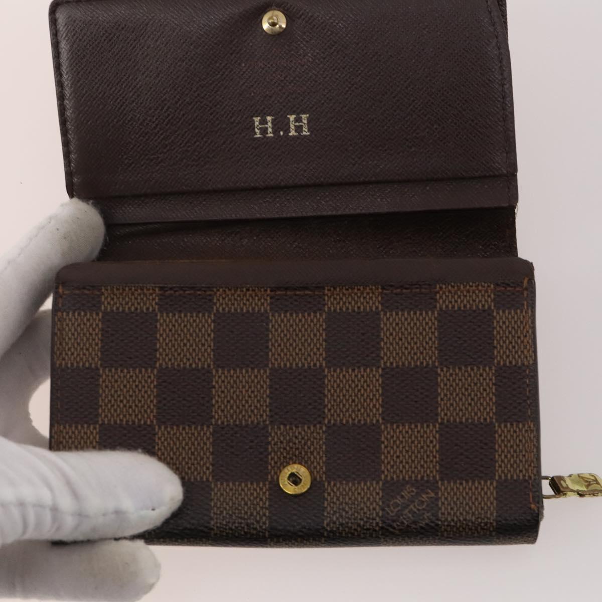 LOUIS VUITTON Damier Ebene Azur Graffit Wallet 10 Set LV Auth CB207