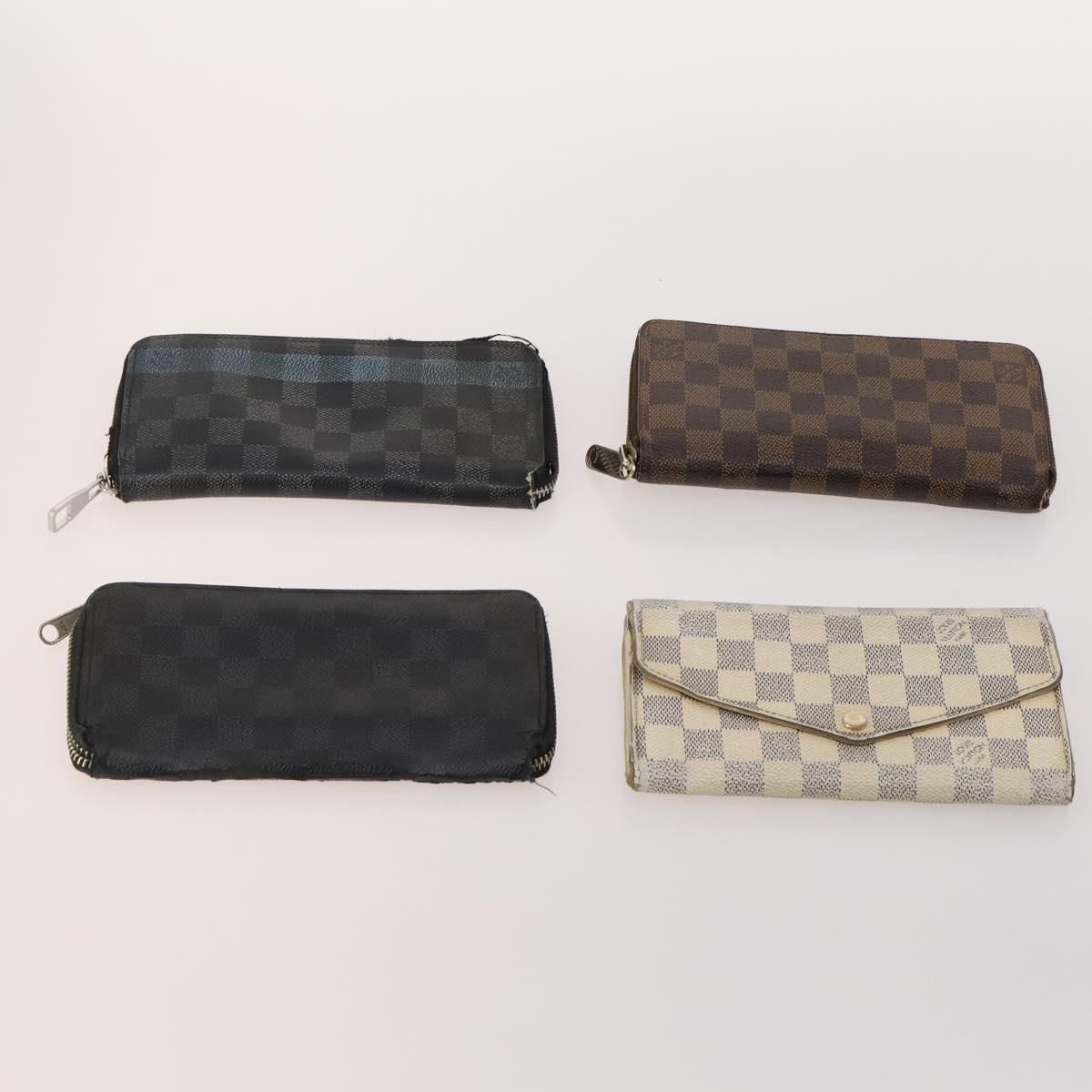 LOUIS VUITTON Damier Ebene Azur Graffit Wallet 10 Set LV Auth CB207