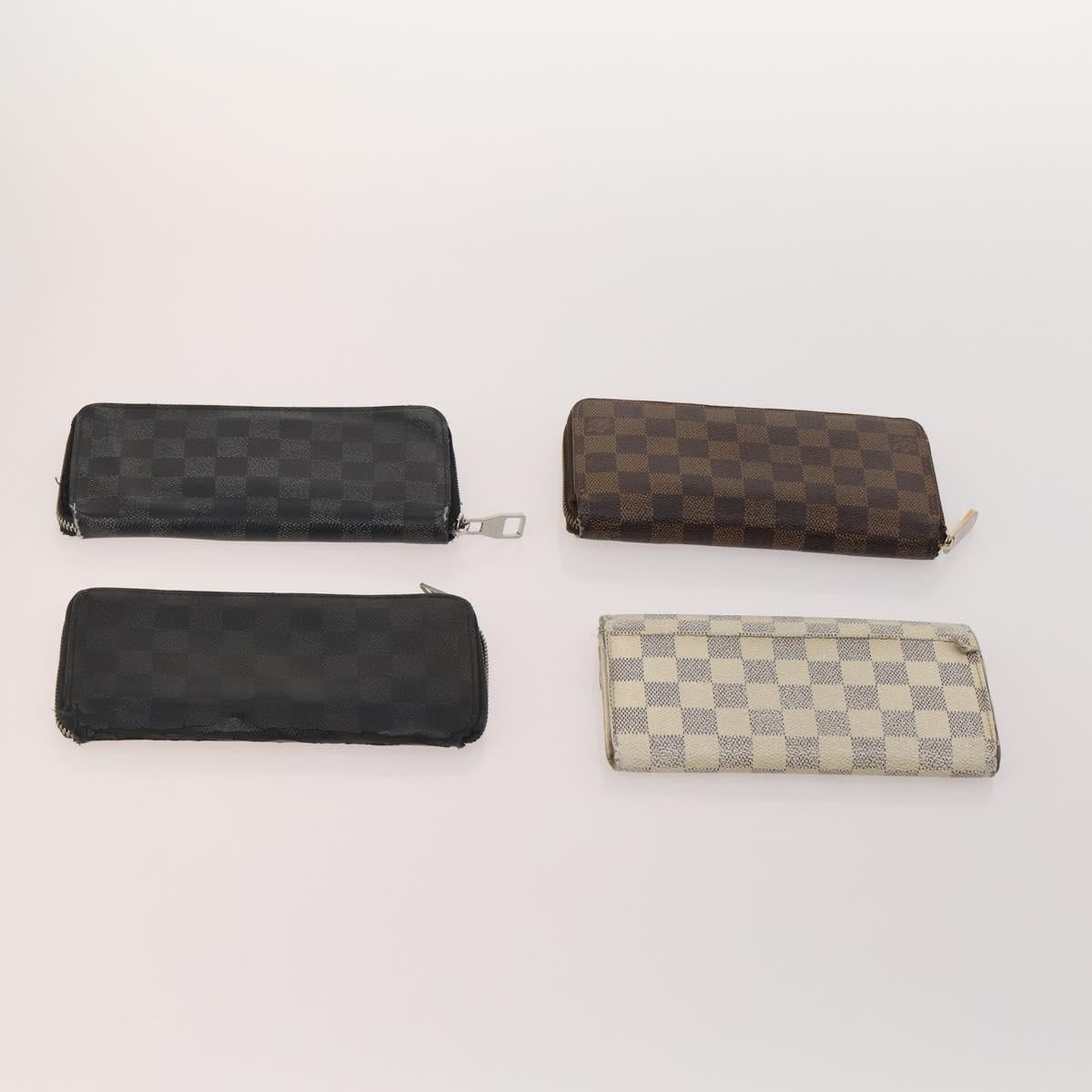 LOUIS VUITTON Damier Ebene Azur Graffit Wallet 10 Set LV Auth CB207