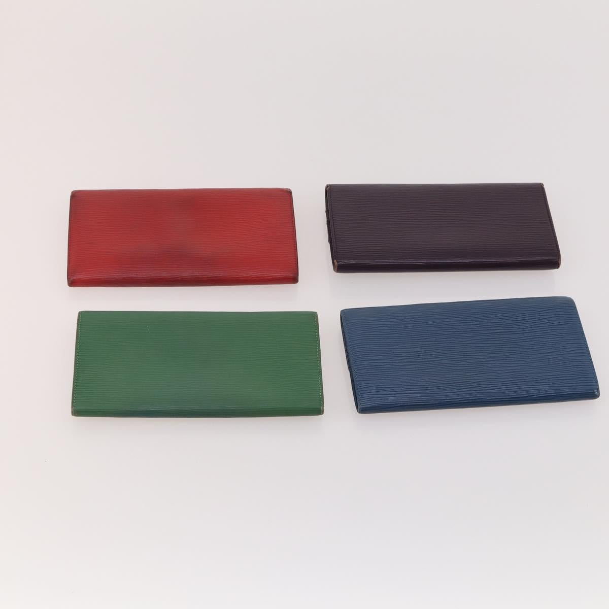 LOUIS VUITTON Epi Wallet 10 Set Black Red blue LV Auth CB208