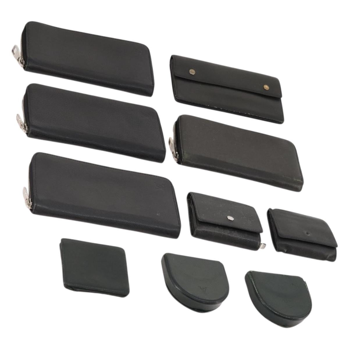 LOUIS VUITTON Taiga Wallet 10 Set Epicea Ardoise LV Auth CB209