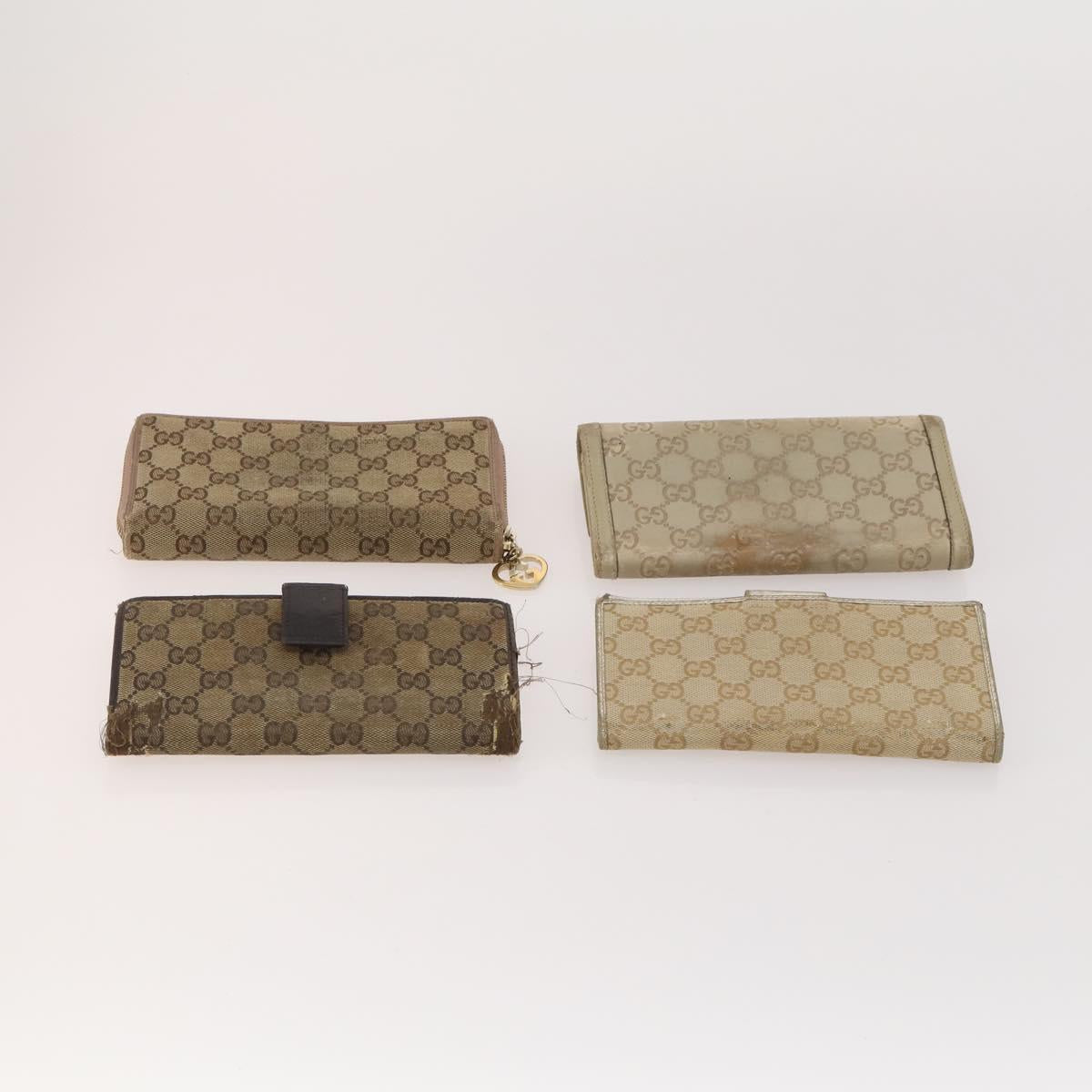 GUCCI GG Canvas Guccissima Wallet Leather 10 Set Beige Black Red Auth CB212