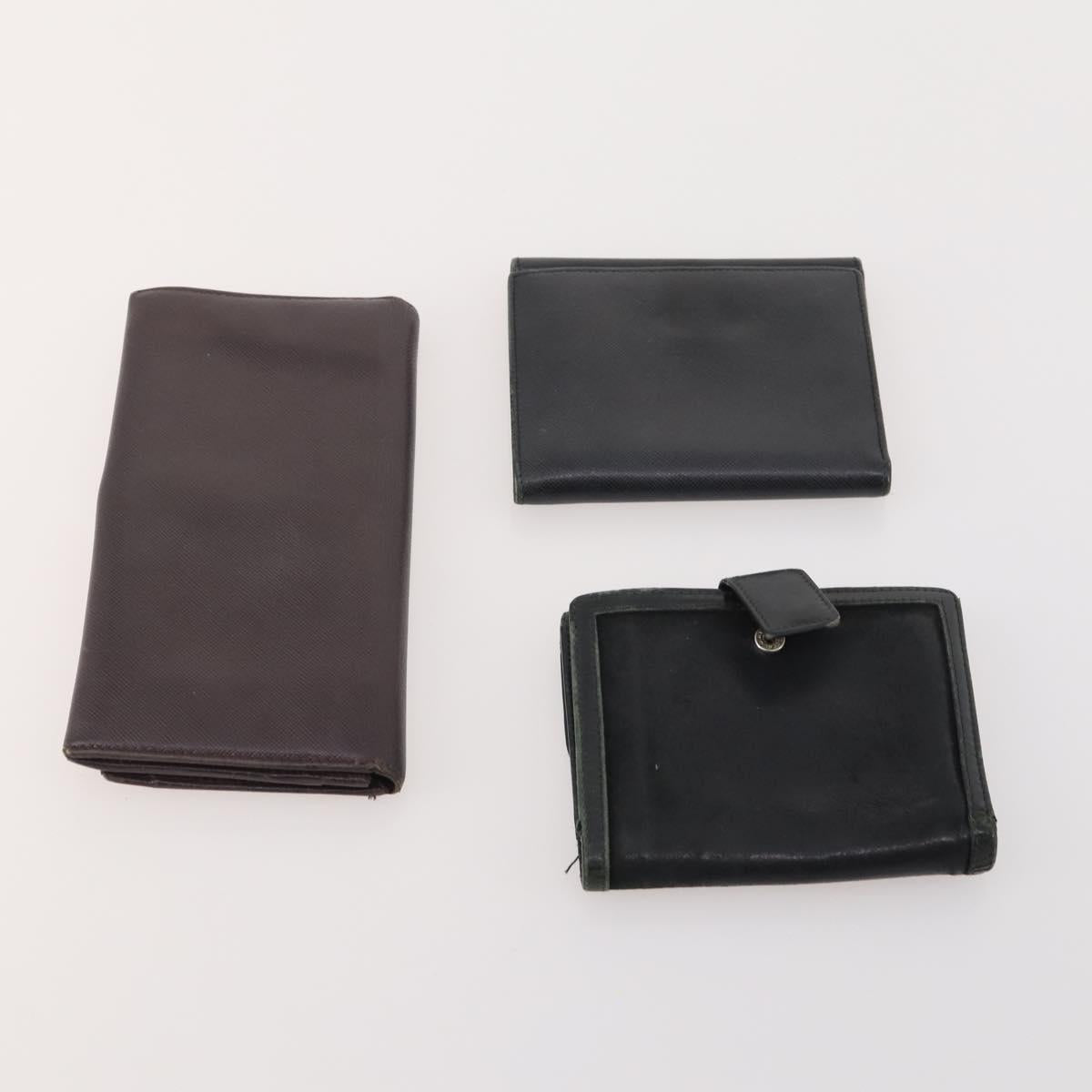 Salvatore Ferragamo Gancini Wallet Leather 10 Set Black Beige Orange Auth CB214