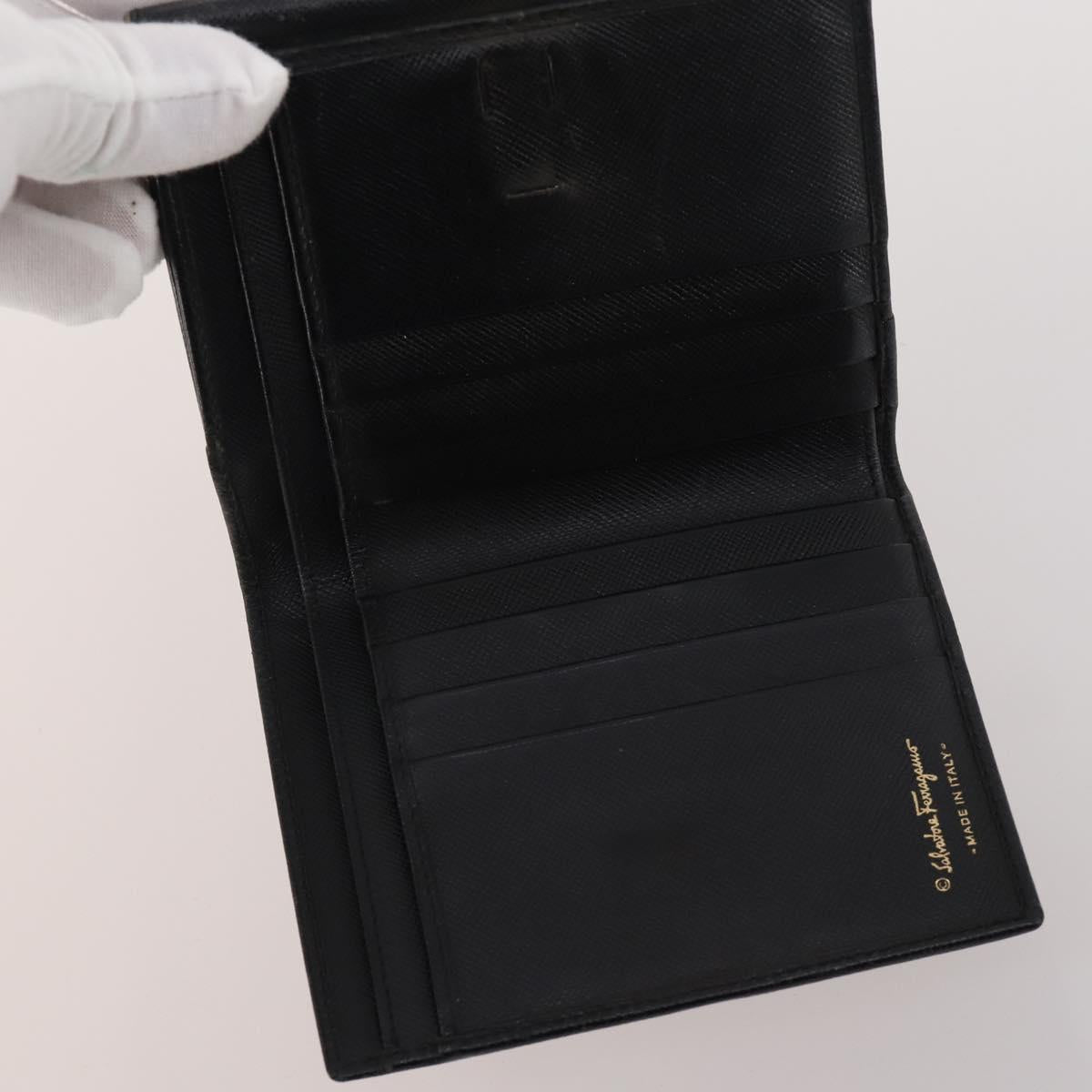 Salvatore Ferragamo Gancini Wallet Leather 10 Set Black Beige Orange Auth CB214