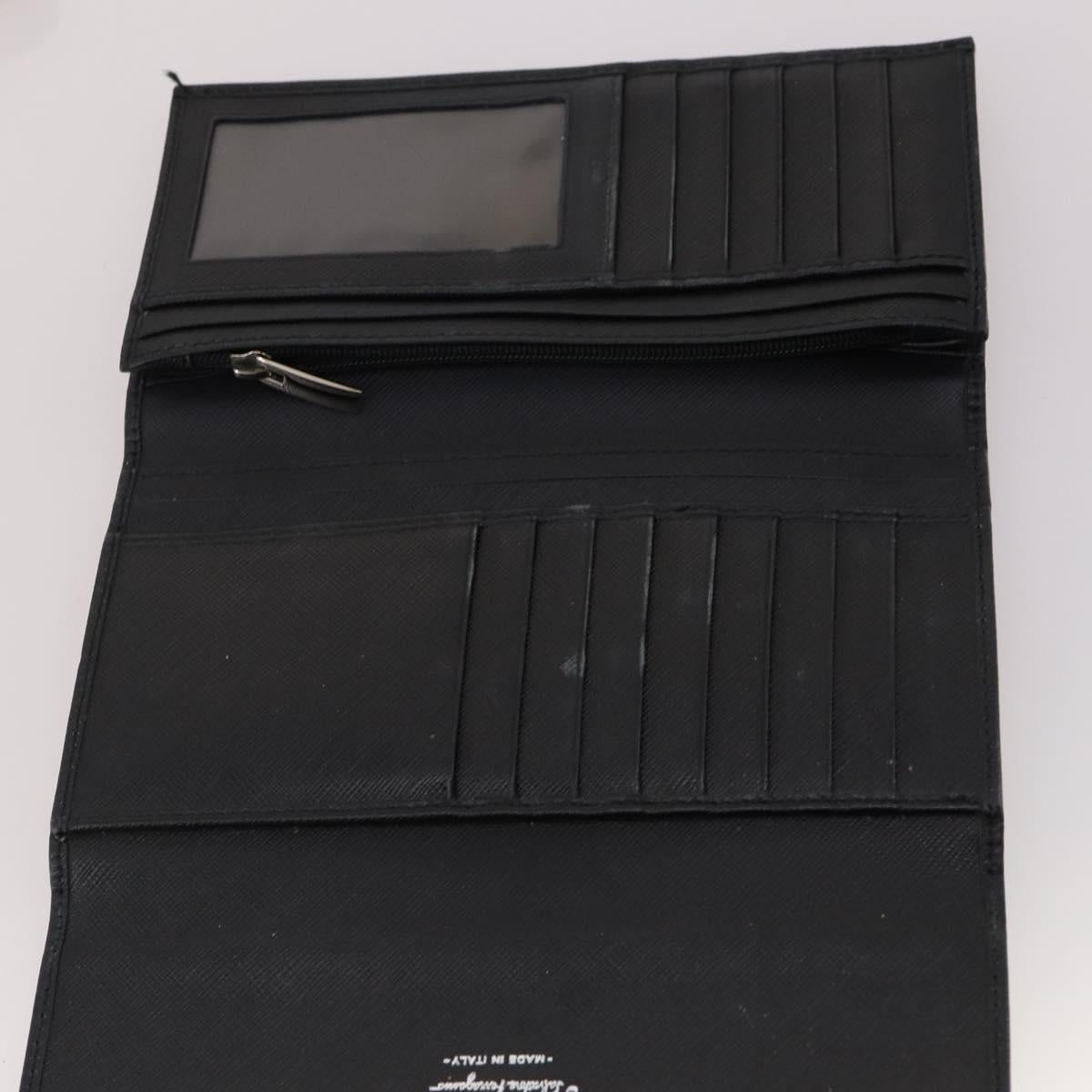 Salvatore Ferragamo Gancini Wallet Leather 10 Set Black Beige Orange Auth CB214