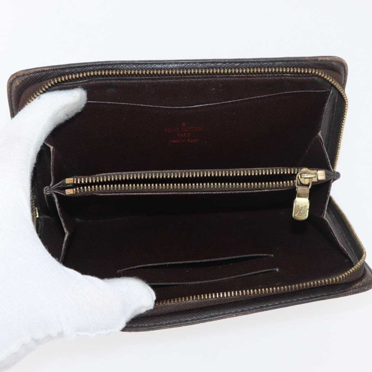 LOUIS VUITTON Damier Ebene Damier Graphite Wallet 10 Set LV Auth CB232