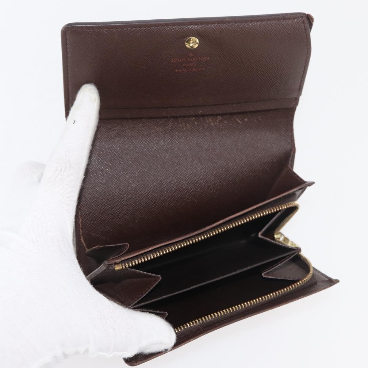 LOUIS VUITTON Damier Ebene Damier Graphite Wallet 10 Set LV Auth CB232