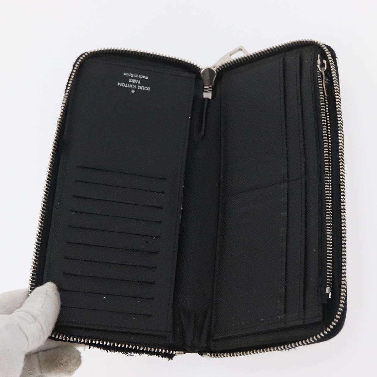 LOUIS VUITTON Damier Ebene Damier Graphite Wallet 10 Set LV Auth CB232