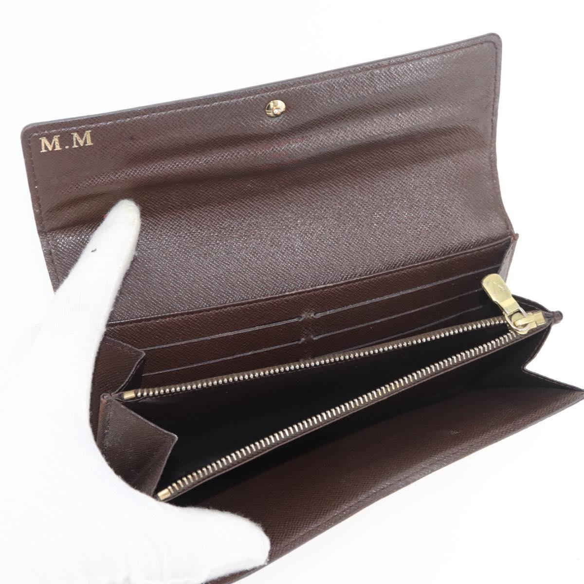 LOUIS VUITTON Damier Ebene Damier Graphite Wallet 10 Set LV Auth CB232