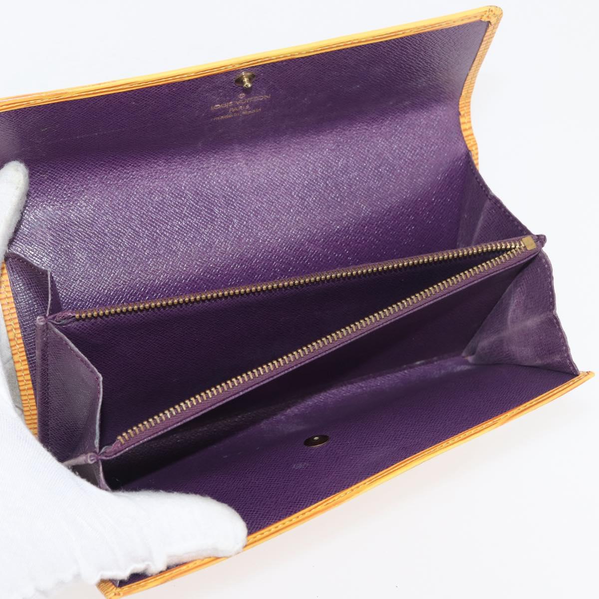 LOUIS VUITTON Epi Wallet 10 Set Black Red yellow LV Auth CB233