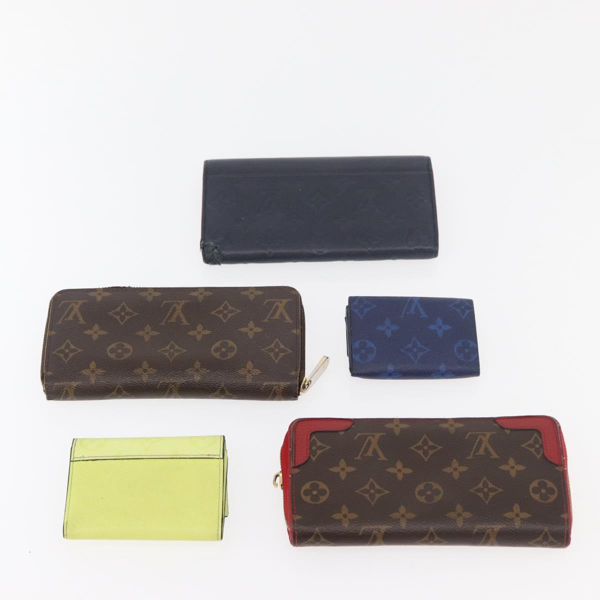 LOUIS VUITTON Monogram Graffiti Wallet 10 Set Khaki Yellow black LV Auth CB234