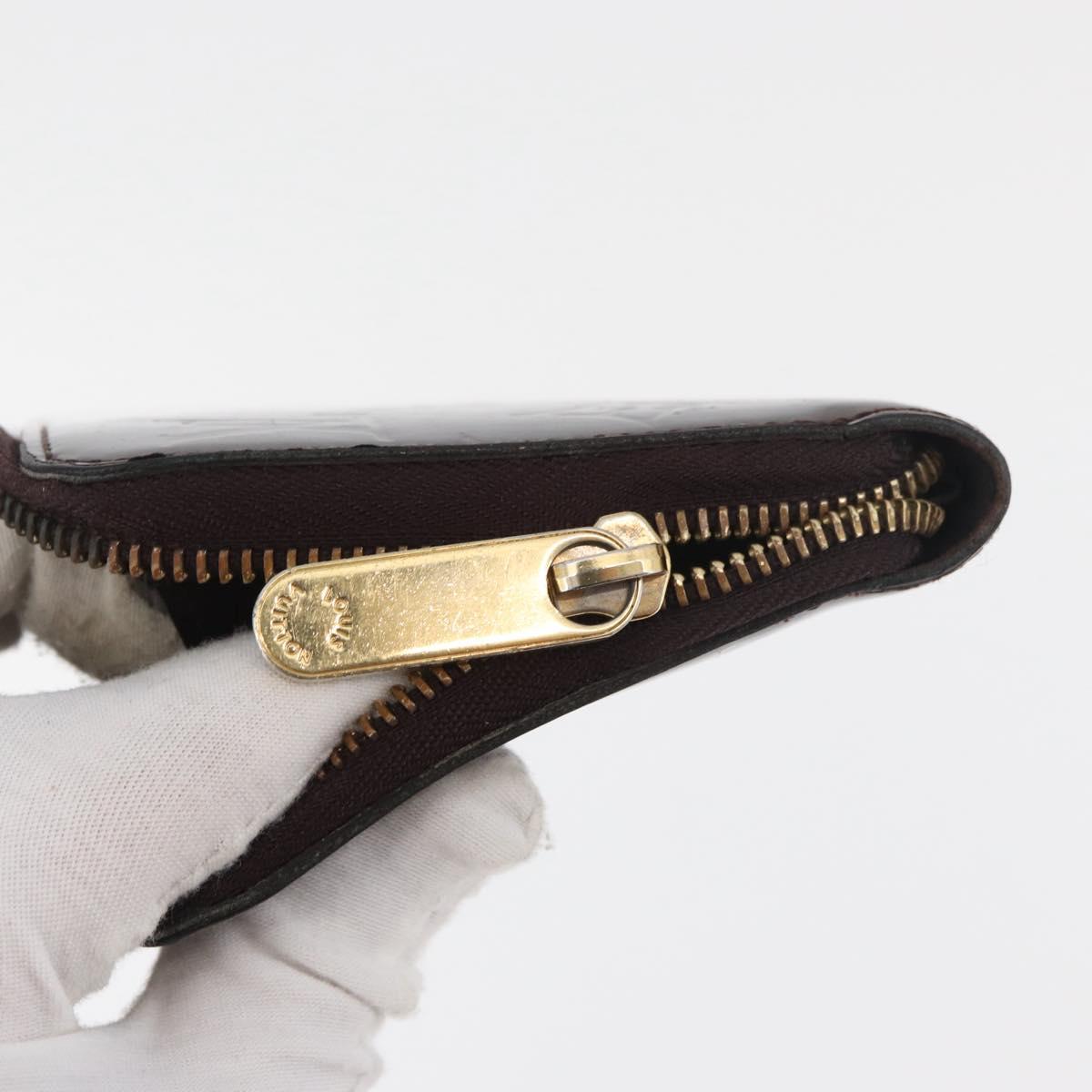 LOUIS VUITTON Monogram Vernis Wallet 10 Set Bronze Amarante Perle LV Auth CB235