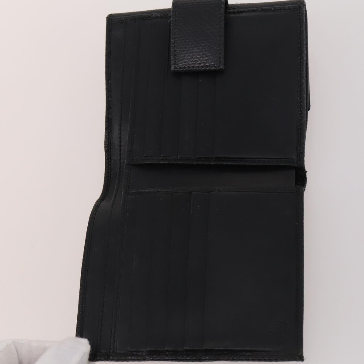 GUCCI GG Canvas Micro GG Guccissima Wallet Leather 10 Set Beige Black Auth CB236