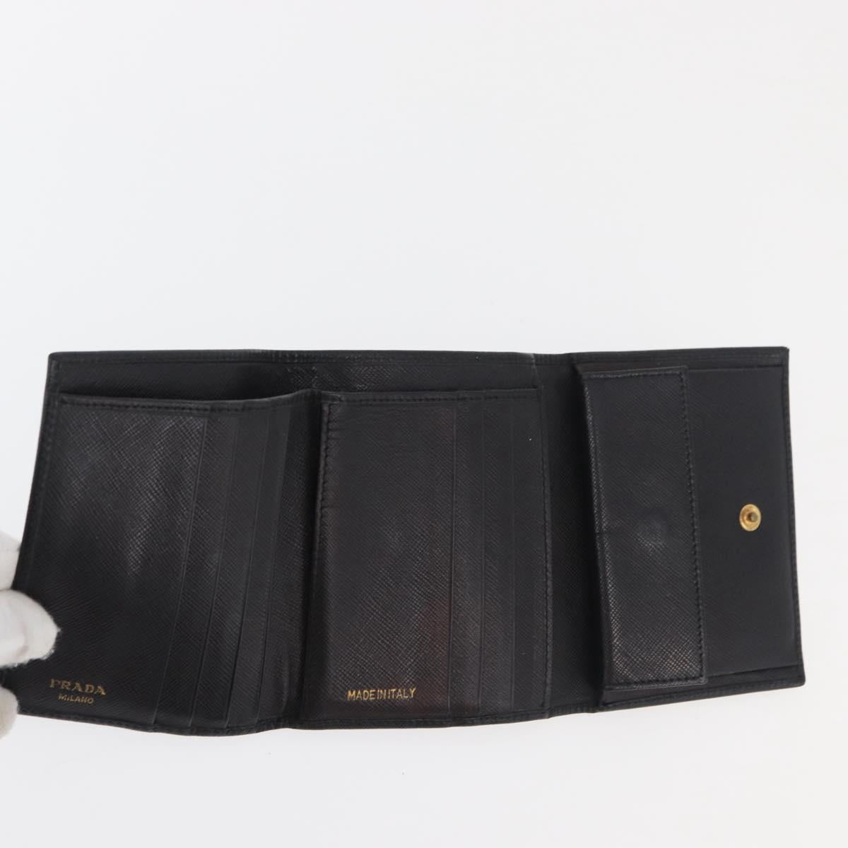 PRADA Wallet Safiano leather 10 Set Black White Red Auth CB240