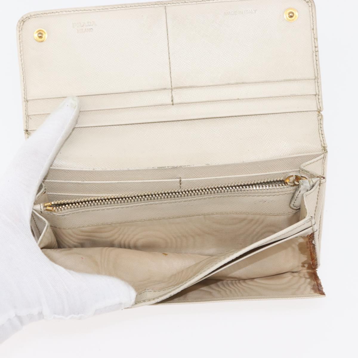 PRADA Wallet Safiano leather 10 Set Black White Red Auth CB240