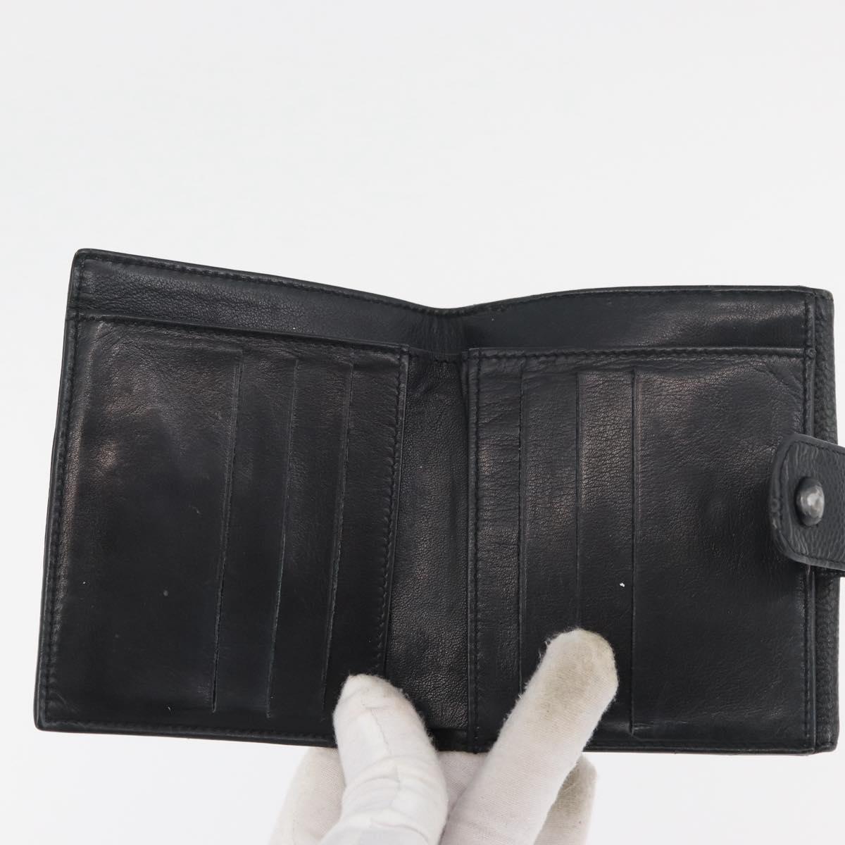 CHANEL Wallet Lamb Skin 10 Set Black White beige CC Auth CB256