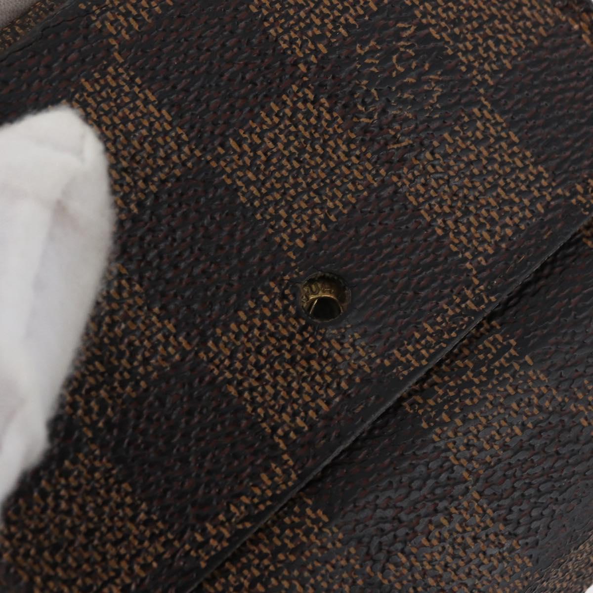 LOUIS VUITTON Damier Ebene Graphite Damier Azur Long Wallet 10 Set LV Auth CB263